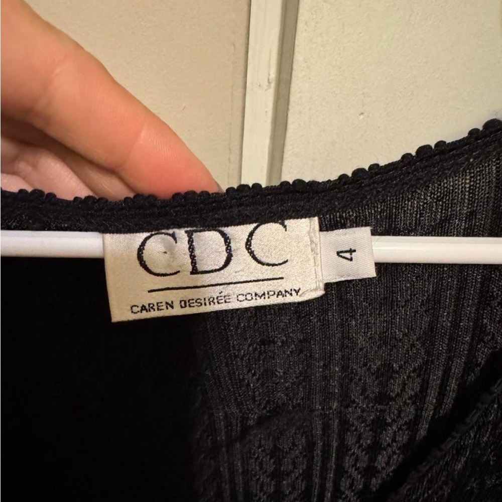 Vintage CDC black Button Front cardigan size 4 - Picture 2 of 6